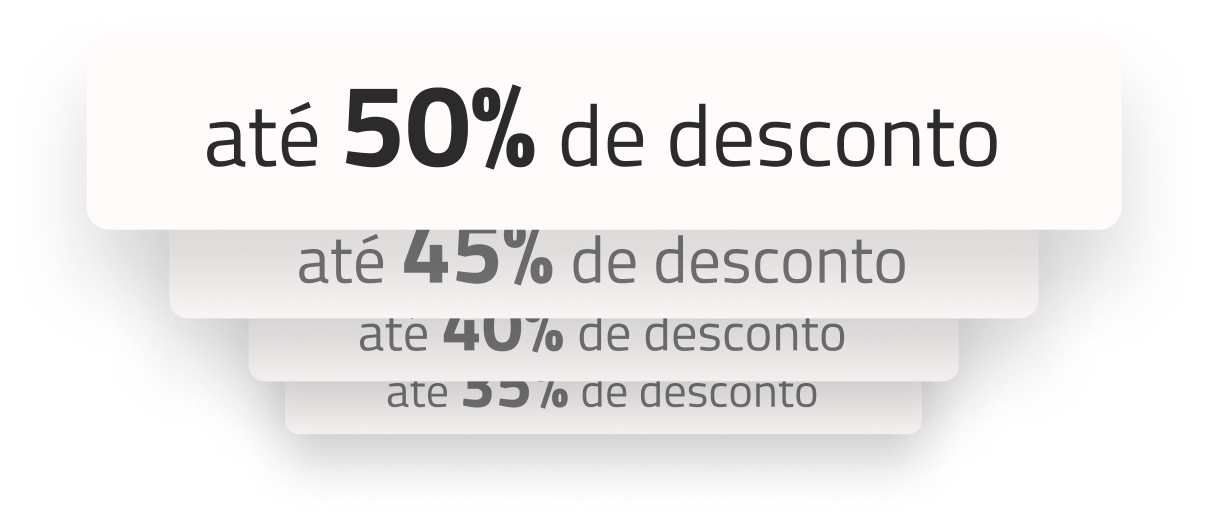 Até 50% de desconto